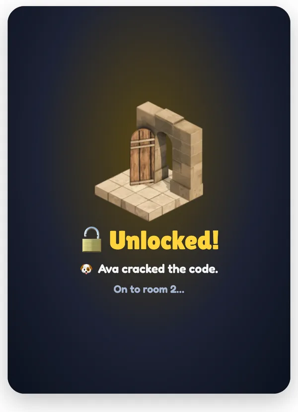 Unlocked! Everyone sees who cracked it