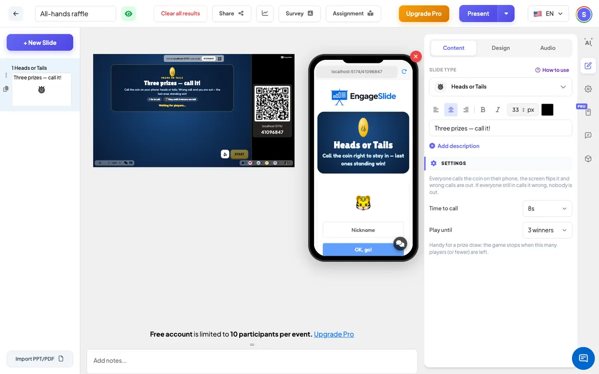 قائمة النقطات <b> الرؤوس أو الذيل </b> محرر —، الشاشة الحية مع رمز المشاركة &amp; QR، و لوحة المحتوى